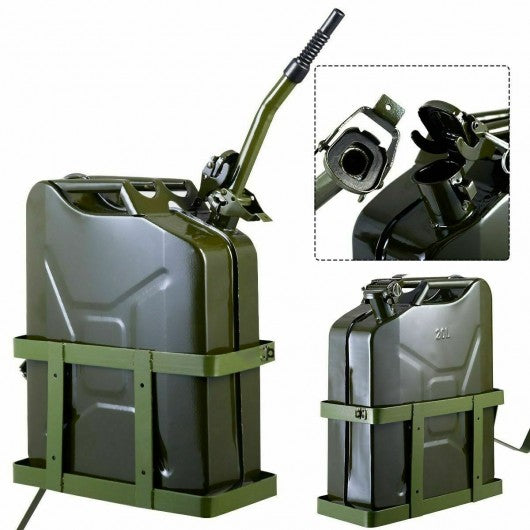 5 Gallon 20L Gas Can Steel Tank with Holder Emergency Backup