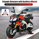 Aprilia Licensed Electric Toddler Ride-On Motorbike with Training Wheels and LED Lights-Red