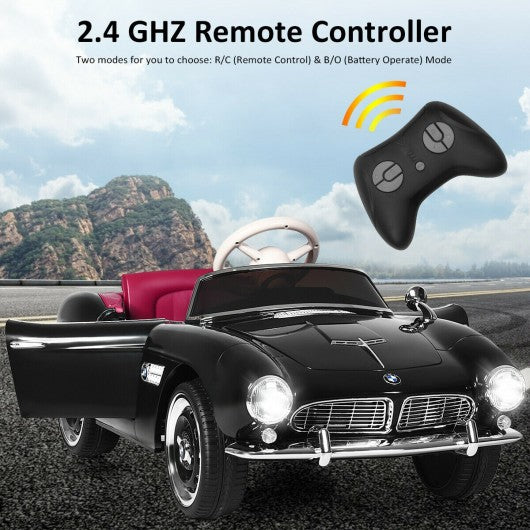 12 V BMW 507 Licensed Electric Kids Ride On Retro Car-Black