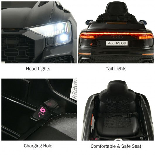 12V Licensed Audi Q8 Kids Cars to Drive with Remote Control-Black