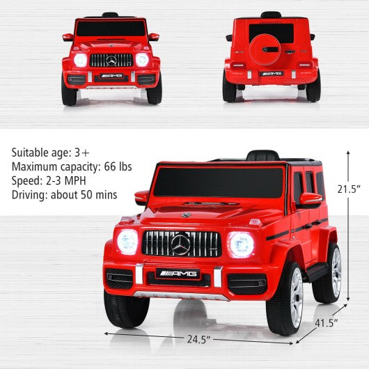 12V Mercedes-Benz G63 Licensed Kids Ride On Car with Remote Control-Red