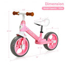 Kids Balance Training Bicycle with Adjustable Handlebar and Seat-Pink