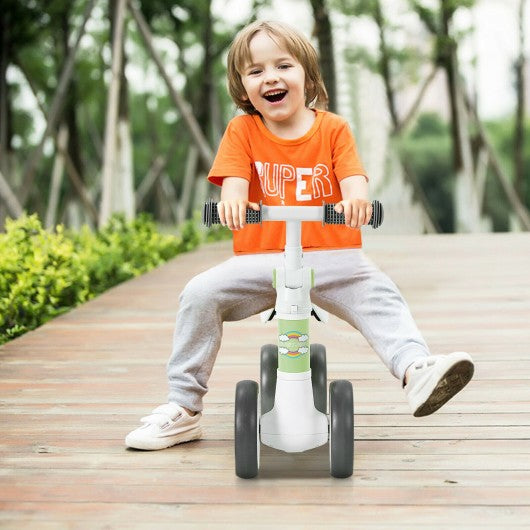 Baby Balance Bike with Adjustable seat and Handlebar for 6 - 24 Months-Green