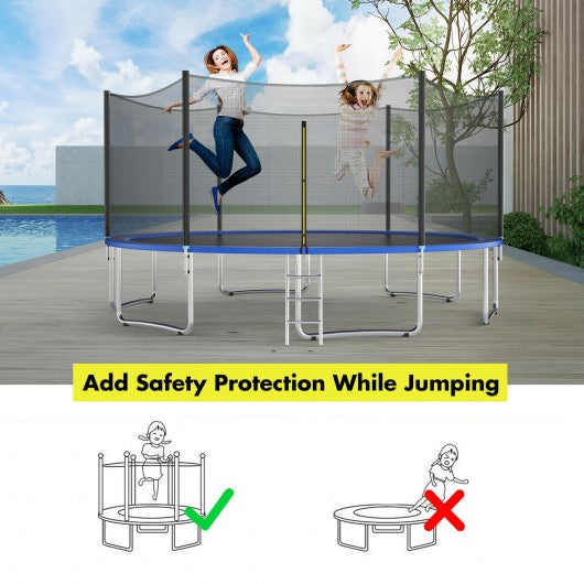 Trampoline Replacement Protection Enclosure Net with Zipper-14ft