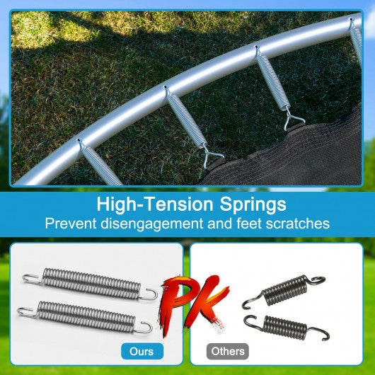 8-10-12-14-15-16 Feet Outdoor Trampoline Bounce Combo with Safety Closure Net Ladder-8 ft