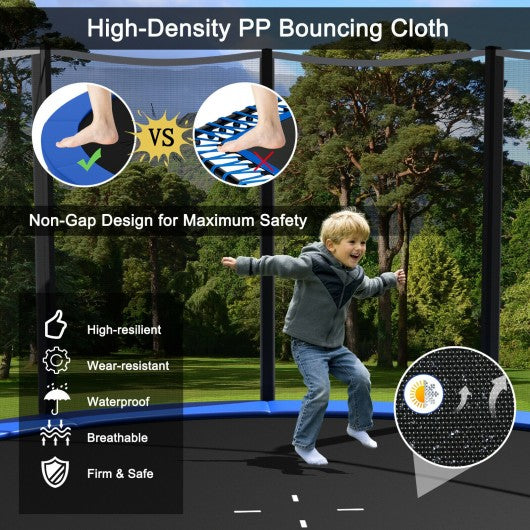 8-10-12-14-15-16 Feet Outdoor Trampoline Bounce Combo with Safety Closure Net Ladder-8 ft