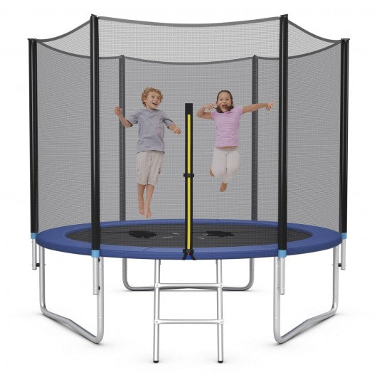 8-10-12-14-15-16Feet Outdoor Trampoline Bounce Combo with Safety Closure Net Ladder-10 ft