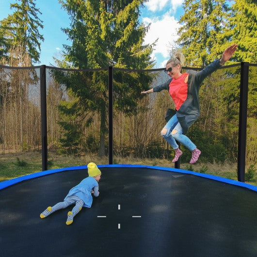 8-10-12-14-15-16Feet Outdoor Trampoline Bounce Combo with Safety Closure Net Ladder-15 ft