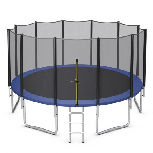 8-10-12-14-15-16Feet Outdoor Trampoline Bounce Combo with Safety Closure Net Ladder-16 ft
