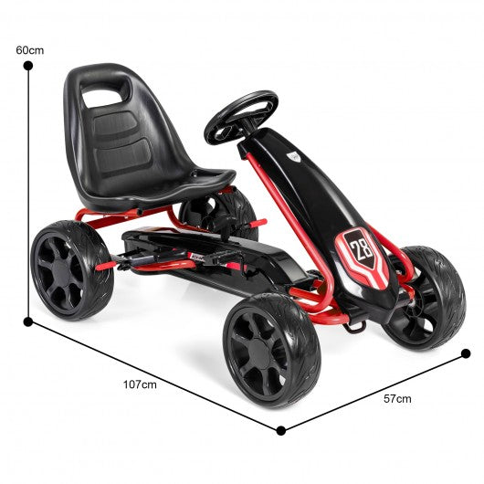 Kids Ride On Toys Pedal Powered Go Kart Pedal Car-Black