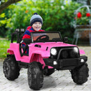 12V Kids Remote Control Riding Truck Car with LED Lights-Pink