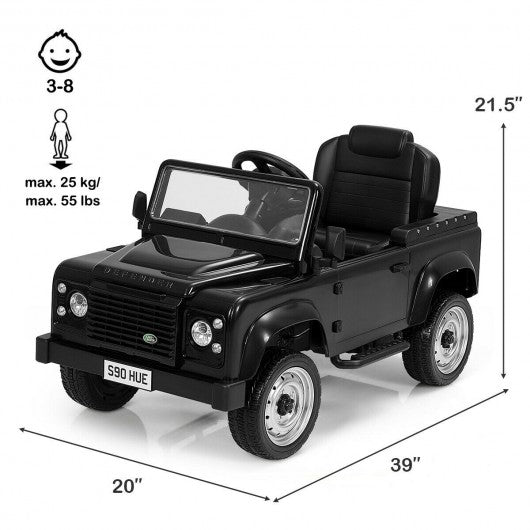 Landrover Defender Licensed Pedal Powered Car with Brake-Black