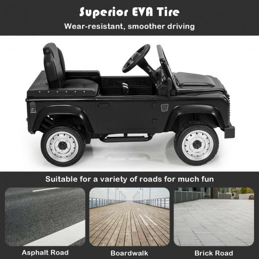 Landrover Defender Licensed Pedal Powered Car with Brake-Black