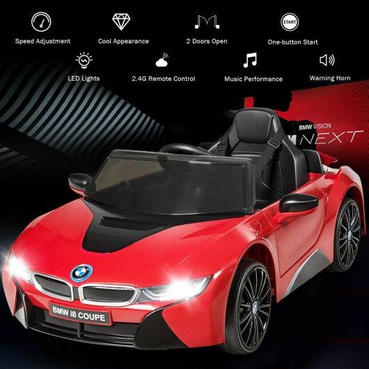 12V Licensed BMW Kids Ride On Car with Remote Control-Red