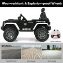 12V Kids Spring Suspension Ride On Truck-Black & White