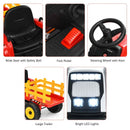 12V Ride on Tractor with 3-Gear-Shift Ground Loader for Kids 3+ Years Old-Red