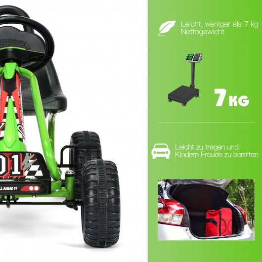 4 Wheel Pedal Powered Ride On with Adjustable Seat-Green