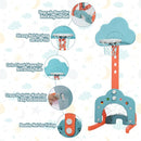 3-in-1 Kids Basketball Hoop Set with Balls-Green