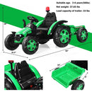 2 in 1 Electric 12V Kids Ride on Car Tractor with Remote Control LED Light Horn-Green