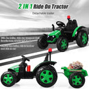 2 in 1 Electric 12V Kids Ride on Car Tractor with Remote Control LED Light Horn-Green