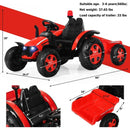 2 in 1 Electric 12V Kids Ride on Car Tractor with Remote Control LED Light Horn-Red