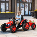 2 in 1 Electric 12V Kids Ride on Car Tractor with Remote Control LED Light Horn-Red