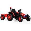 2 in 1 Electric 12V Kids Ride on Car Tractor with Remote Control LED Light Horn-Red