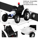 2 in 1 Electric 12V Kids Ride on Car Tractor with Remote Control LED Light Horn-White