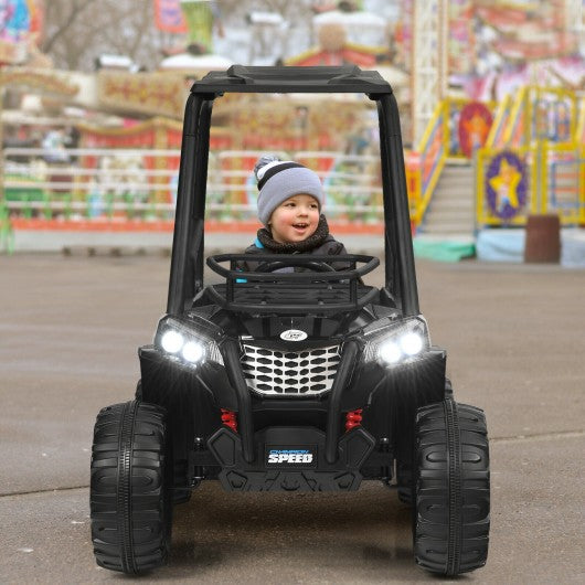 12V Kids RC Electric Ride On Off-Road UTV Truck with MP3 and Light-Black