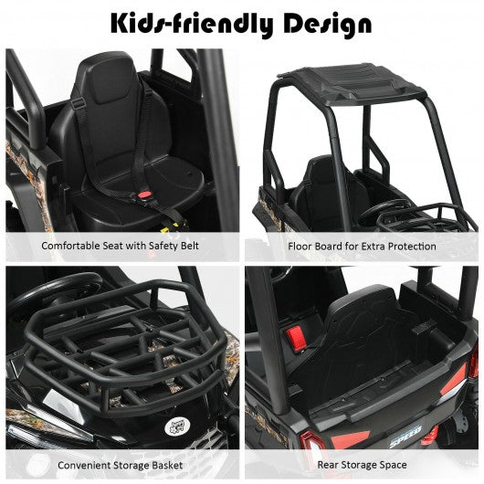12V Kids RC Electric Ride On Off-Road UTV Truck with MP3 and Light-Black