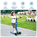 2 in 1 Kids Kick Scooter with Flash Wheels for Girls Boys from 1.5 to 6 Years Old-Blue