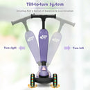 2 in 1 Kids Kick Scooter with Flash Wheels for Girls Boys from 1.5 to 6 Years Old-Purple