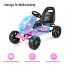 Outdoor Kids 4 Wheel Pedal Powered Riding Kart Car-Pink