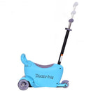 3 in 1 Storage Kids Kick Wheel Scooter w- Adjust Handle Bar-Blue