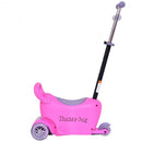 3 in 1 Storage Kids Kick Wheel Scooter w- Adjust Handle Bar-Pink