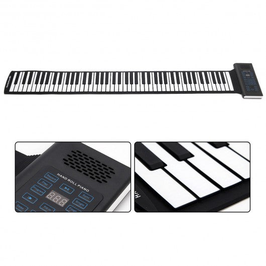 Rechargeable 88 Keys Electronic Roll up Piano with Pedal