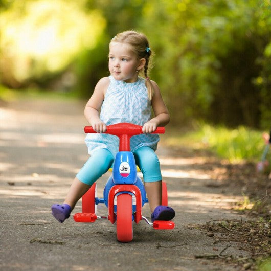 2 in 1 Toddler Tricycle Balance Bike Scooter Kids Riding Toys w- Sound & Storage-Red