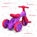 2 in 1 Toddler Tricycle Balance Bike Scooter Kids Riding Toys w- Sound & Storage-Pink