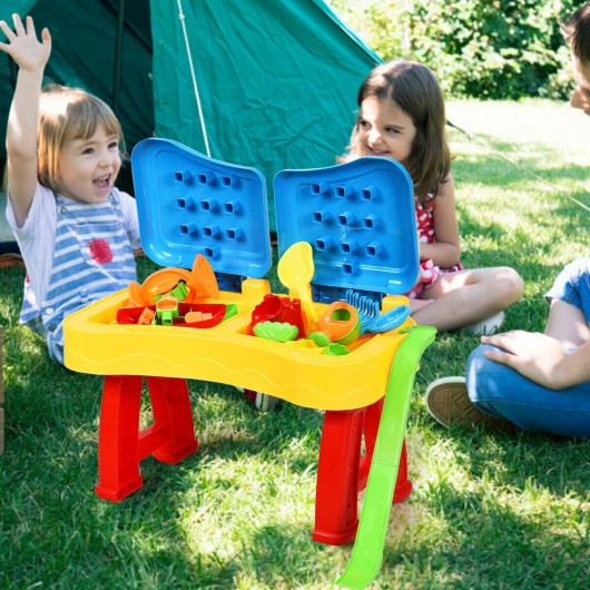 2 in 1 Kids Sand and Water Table Activity Play Table with Accessories