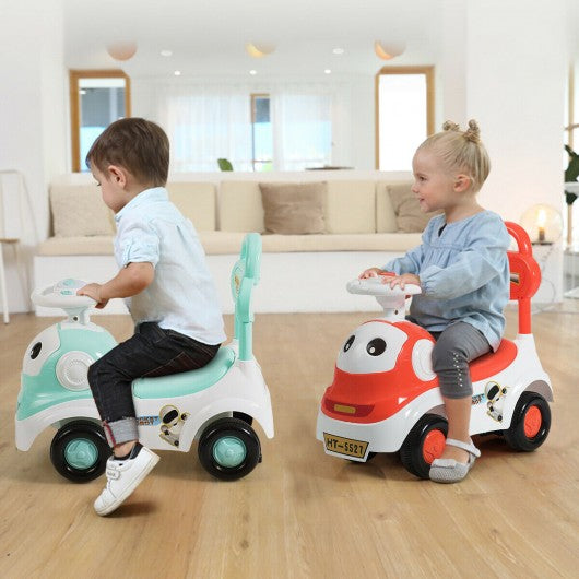 3-in-1 Baby Walker Sliding Pushing Car w- Sound-Green