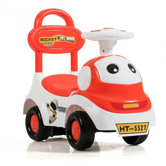 3-in-1 Baby Walker Sliding Pushing Car w- Sound-Orange