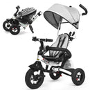 6-In-1 Kids Baby Stroller Tricycle Detachable Learning Toy Bike-Gray