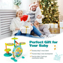 3-Piece Electric Kids Drum Set with Microphone Stool Pedal